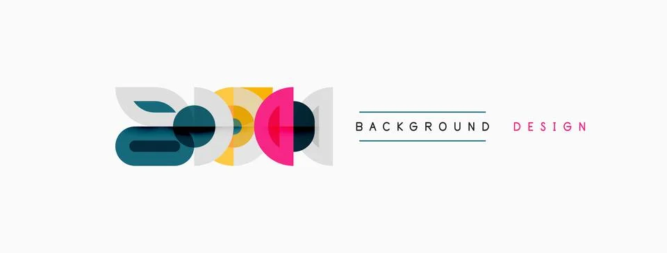 Abstract shapes overlap, creating dynamic visual. Text reads background desig Stock Illustration