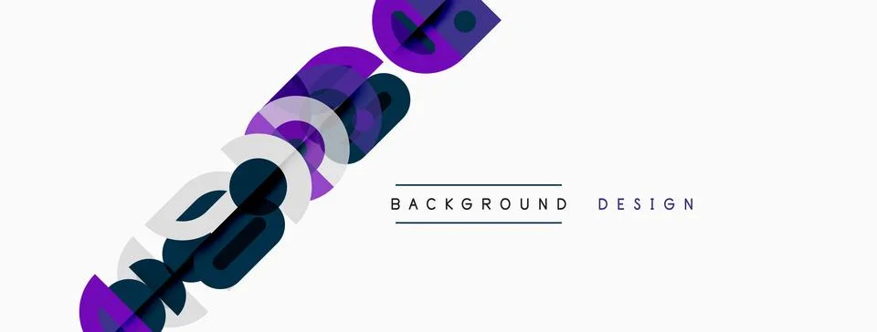 Abstract shapes overlap, creating dynamic visual effect. Minimalist design wi Stock Illustration