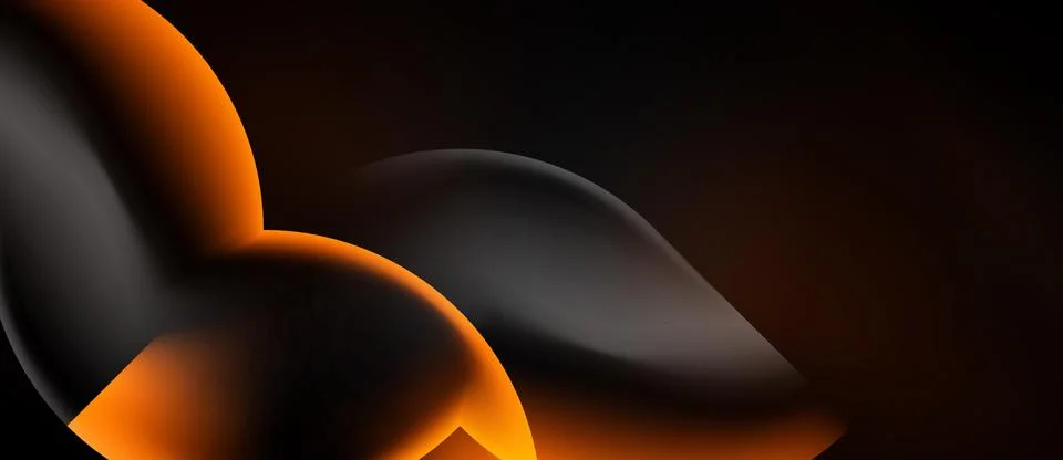 Abstract shapes overlap, creating dynamic composition. Orange glows against.. Stock Illustration