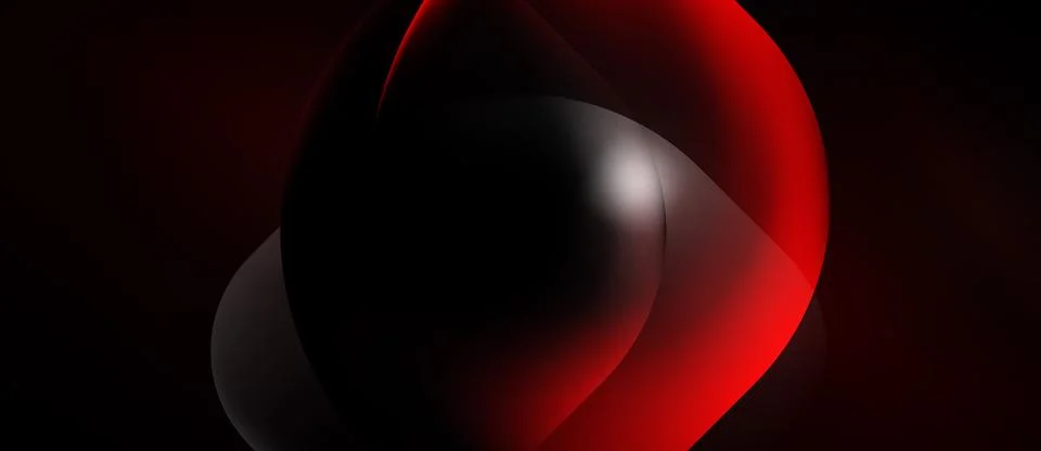 Abstract shapes overlap, creating fluid forms. Red, black, gray hues dominate Stock Illustration