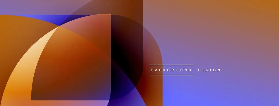 Abstract shapes overlap, creating gradient color transitions. Warm tones 스톡 일러스트