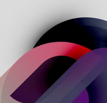 Abstract shapes overlap, creating gradient effect. Colors range from deep purple Stock Illustration