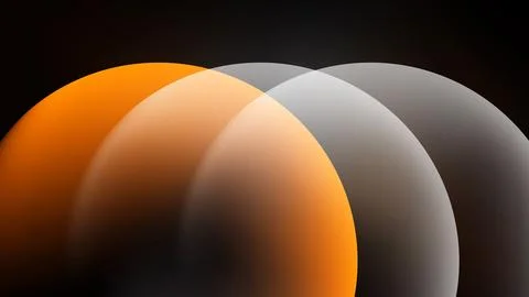 Abstract shapes overlap, creating gradient effect. Orange, white hues dominat Stock Illustration