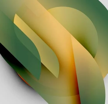 Abstract shapes overlap, creating layered effect. Colors range from olive green Stockillustratie