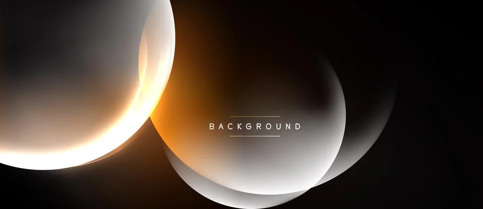 Abstract shapes overlap, creating luminous gradients. Dark background empha.. Stock Illustration