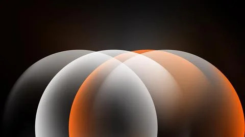 Abstract shapes overlap, creating luminous arcs. Gradient colors suggest dept Stock Illustration