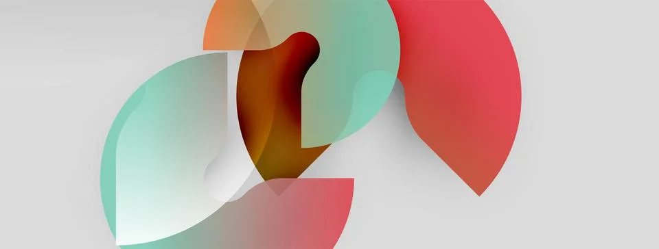 Abstract shapes overlap, creating soft color blends. Light hues dominate Stock Illustration
