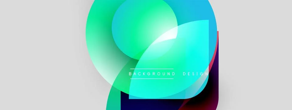 Abstract shapes overlap, creating vibrant color gradients. Modern design Stock Illustration