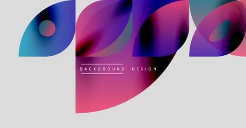 Abstract shapes overlap, creating vibrant gradients. Modern design elements 스톡 일러스트