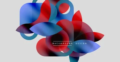Abstract shapes overlap, creating vibrant color blends. Modern design elements 스톡 일러스트