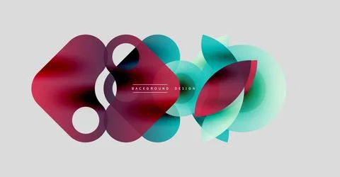 Abstract shapes overlap, creating vibrant color blends. Modern design elements 스톡 일러스트