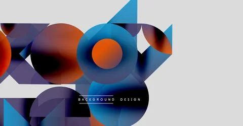 Abstract shapes overlap, creating vibrant color gradients. Modern design 库存插图