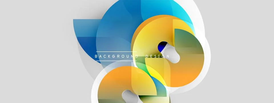 Abstract shapes overlap, creating vibrant color gradients. Modern design 库存插图