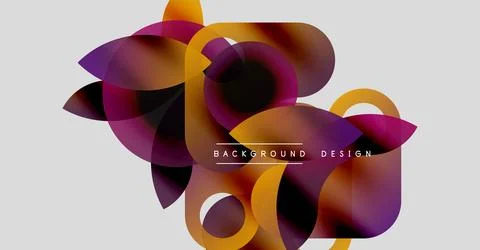 Abstract shapes overlap, creating vibrant color gradients. Modern design Stock Illustration