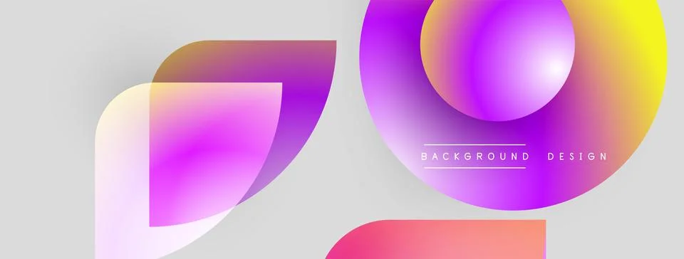 Abstract shapes overlap, creating vibrant gradients. Modern design elements Stock-Illustration