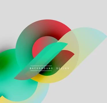Abstract shapes overlap, creating vibrant color blends. Modern design elements Stock Illustration