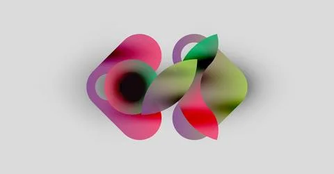 Abstract shapes overlap, creating vibrant color blends. Soft gradients suggest Stock Illustration