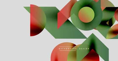 Abstract shapes overlap, creating vibrant color gradients. Modern design Illustrazione stock