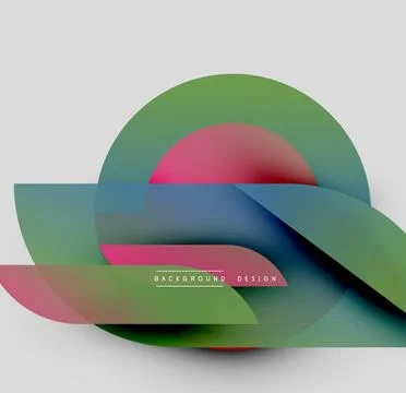 Abstract shapes overlap, creating vibrant color gradients. Modern design Illustrazione stock