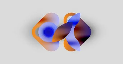 Abstract shapes overlap, creating vibrant color blends. Soft gradients suggest イラスト素材