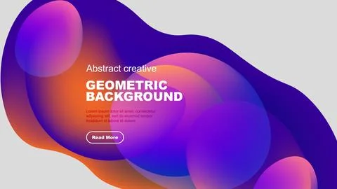Abstract shapes overlap, creating vibrant gradient background. Text block 스톡 일러스트