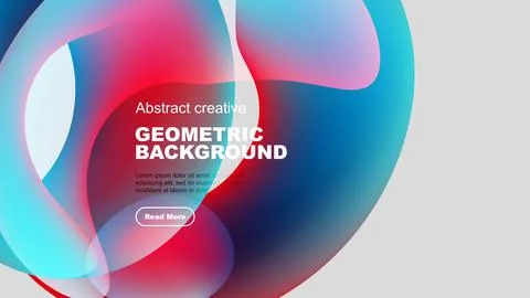 Abstract shapes overlap, creating vibrant color gradients. Text box present, Illustrazione stock