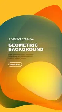 Abstract shapes overlap, creating vibrant color gradients. Text promotes content イラスト素材
