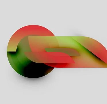 Abstract shapes overlap, creating vibrant color gradients. Red, green, yellow Illustrazione stock