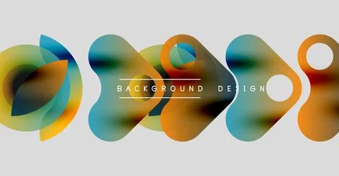 Abstract shapes overlap, creating vibrant color blends. Modern design elements Stock Illustration