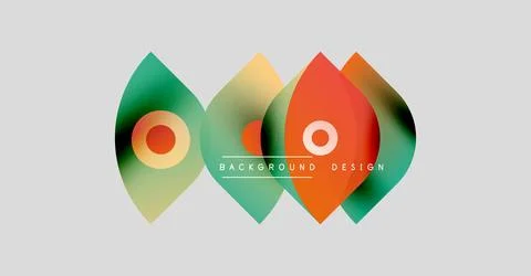 Abstract shapes overlap, creating vibrant color gradients. Modern design イラスト素材