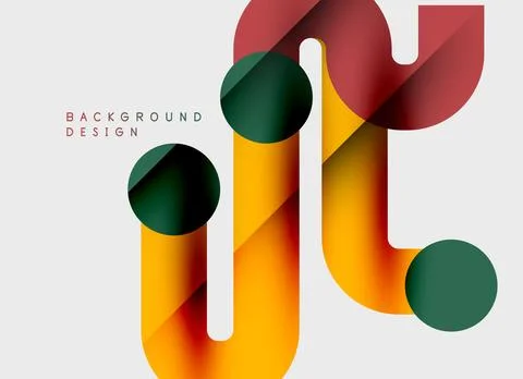 Abstract shapes overlap, creating vibrant color gradients. Design features Stockillustratie