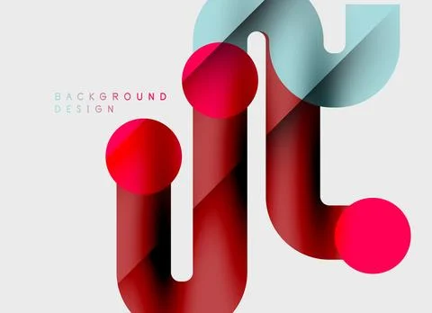 Abstract shapes overlap, creating vibrant color gradients. Minimalist design Illustrazione stock