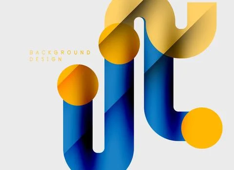 Abstract shapes overlap, creating vibrant gradients. Yellows, blues blend Illustrazione stock