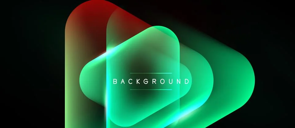 Abstract shapes overlap, creating vibrant gradients. Green, red, turquoise hu Stock Illustration