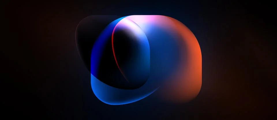 Abstract shapes overlap, creating vibrant color gradients. Soft lighting Stock Illustration