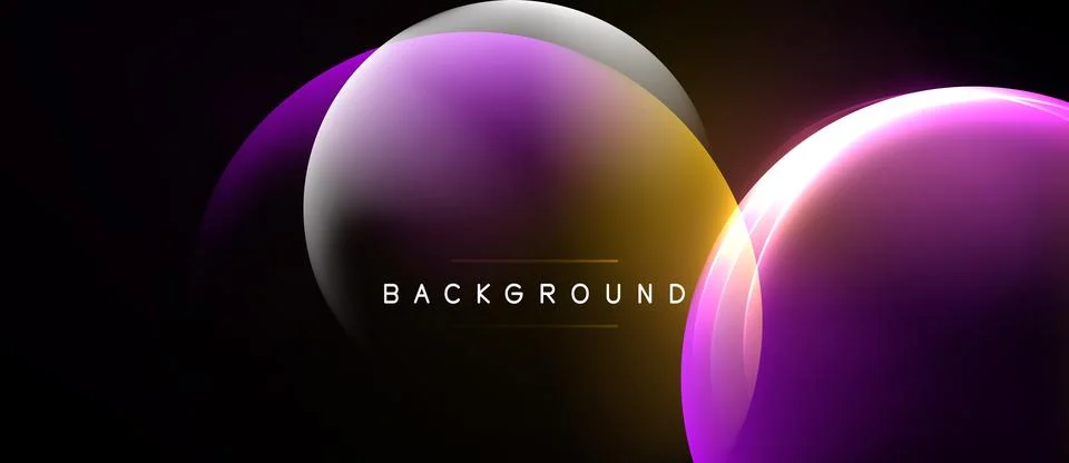 Abstract shapes overlap, creating vibrant gradients. Purple, gold hues domina Stock Illustration