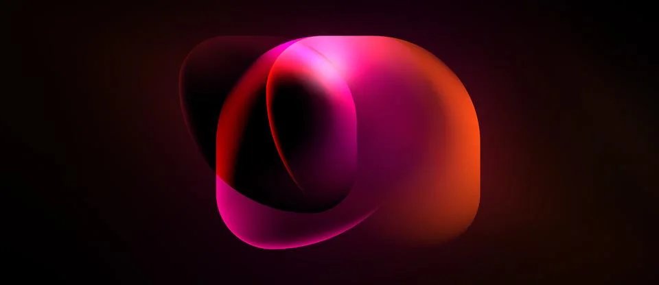 Abstract shapes overlap, creating vibrant pinks, oranges, blacks. Smooth Stock Illustration