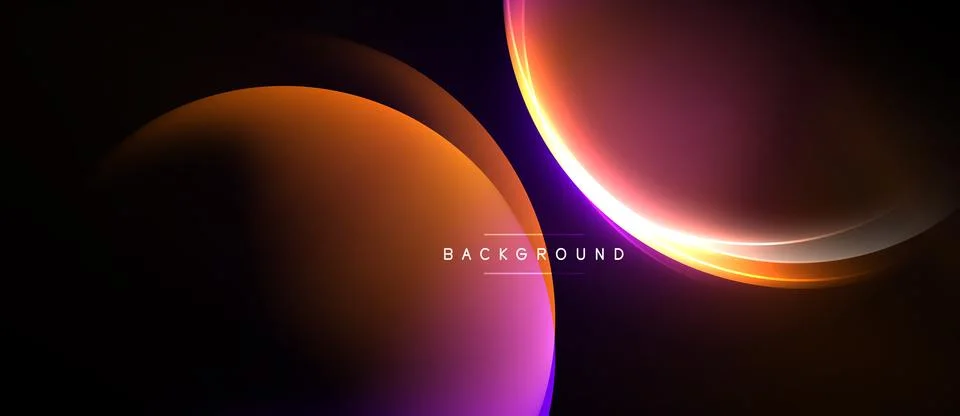 Abstract shapes overlap, creating vibrant gradients. Orange, purple, pink hue Stock-Illustration