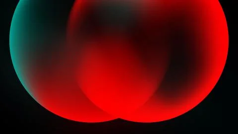 Abstract shapes overlap, creating vibrant red, teal gradients. Dark backgroun Stock Illustration