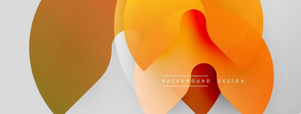 Abstract shapes overlap, creating warm color gradients. Modern design elements Stock-Illustration