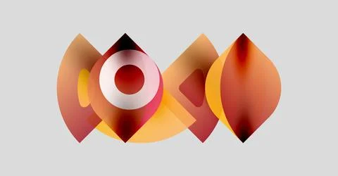 Abstract shapes overlap, creating warm color gradients. Design features circular Stockillustratie