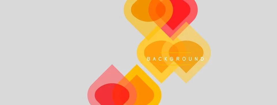 Abstract shapes overlap, creating warm color gradients. Light gray background Stock Illustration