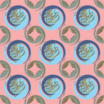 Abstract shapes on pink background Stock Illustration