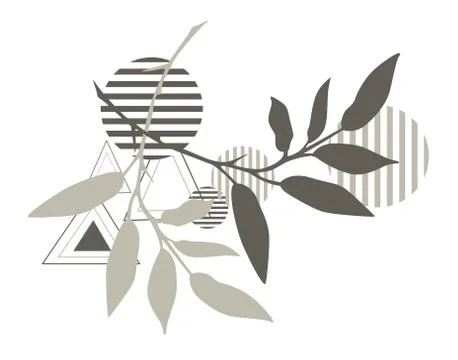 Abstract shapes with plants vector Stock-Illustration