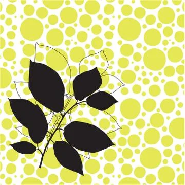 Abstract shapes with plants vector Stock Illustration