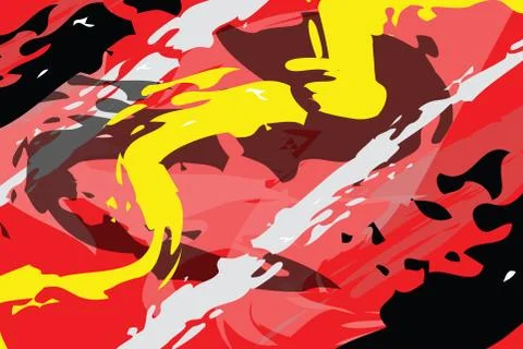 Abstract shapes on red background vector Stock Illustration