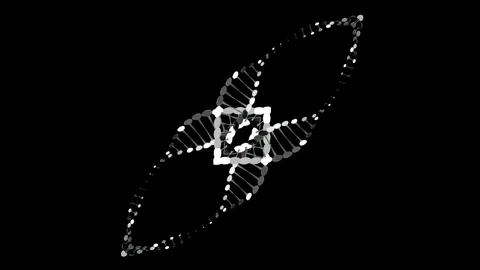Abstract shapes rotating and twisting Stock Footage 105292601