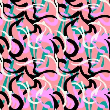 Abstract shapes seamless pattern design Stock Illustration