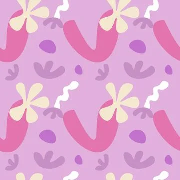 Abstract Shapes Seamless pattern doodle background contemporary modern art Illustrazione stock