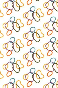 Abstract shapes seamless pattern, vector minimalistic boho style, hand drawn Stock Illustration